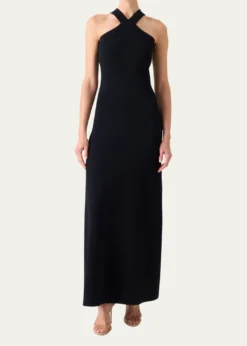 AkrisCrisscross Knit Halter Maxi Dress