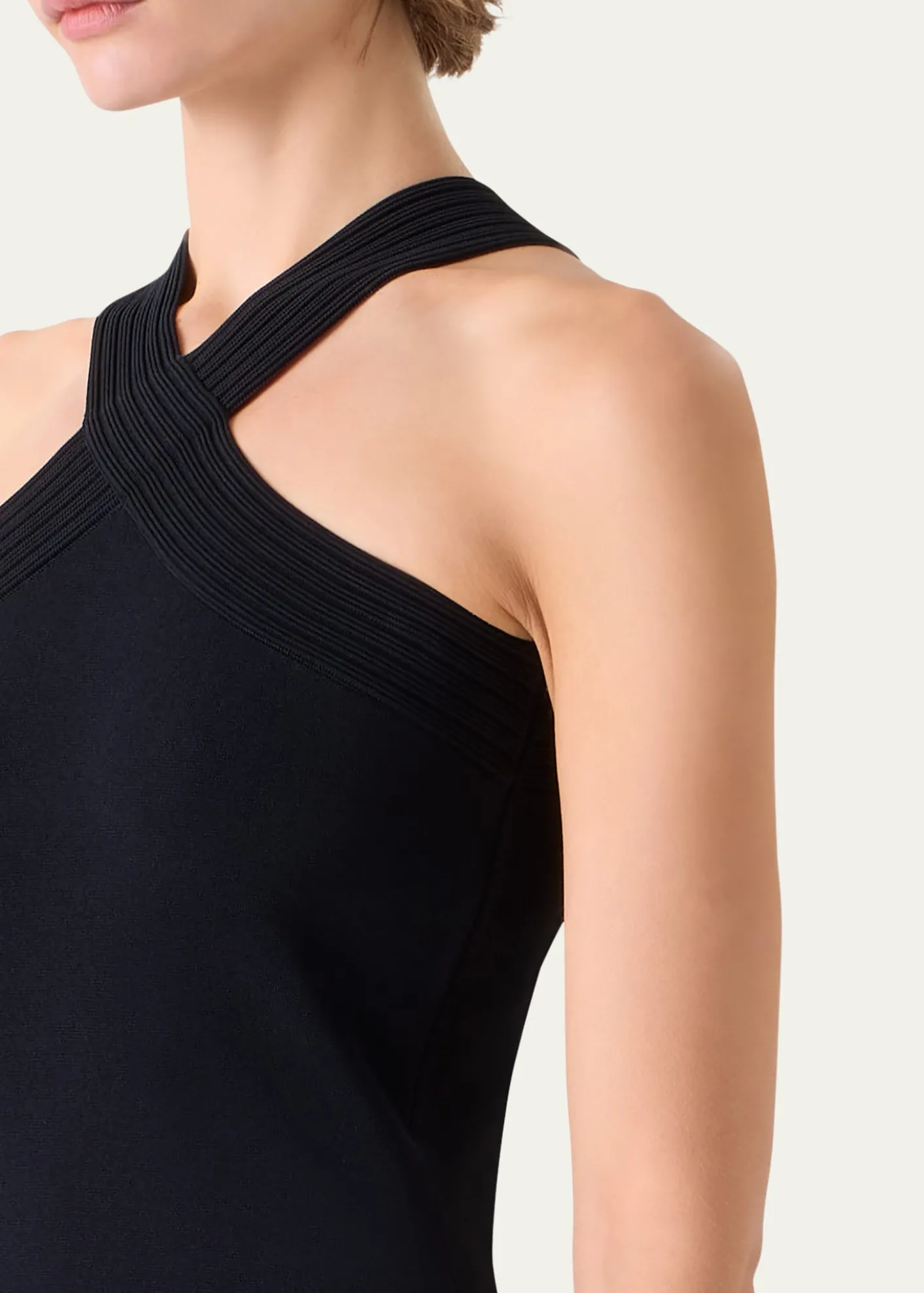 AkrisCrisscross Knit Halter Maxi Dress