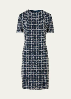 Akris3D Check Embroidered Sheath Dress