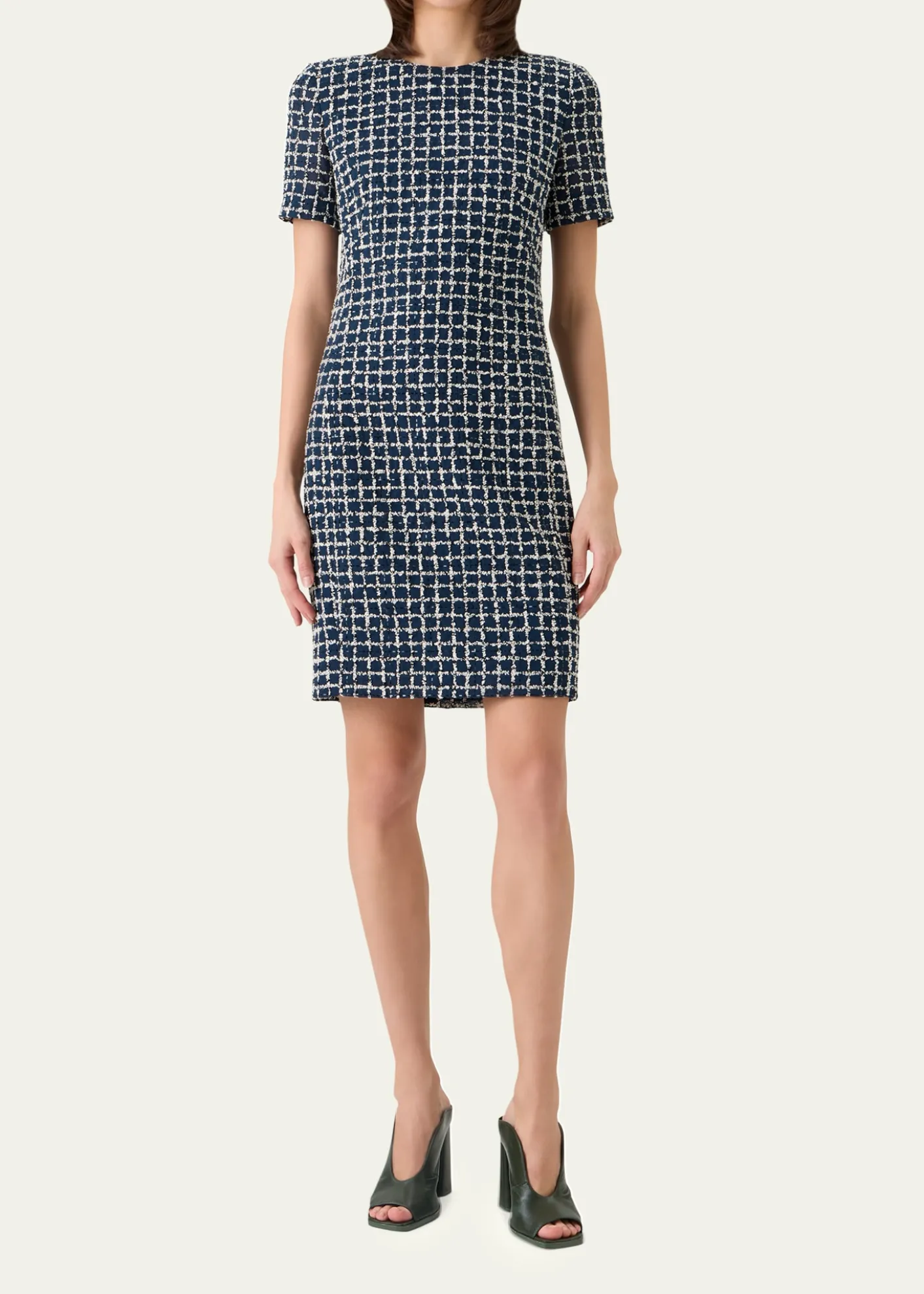 Akris3D Check Embroidered Sheath Dress