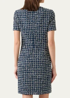 Akris3D Check Embroidered Sheath Dress