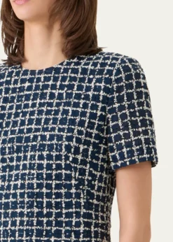 Akris3D Check Embroidered Sheath Dress