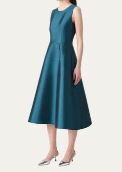 AkrisDupion Silk Sleeveless Cocktail Dress
