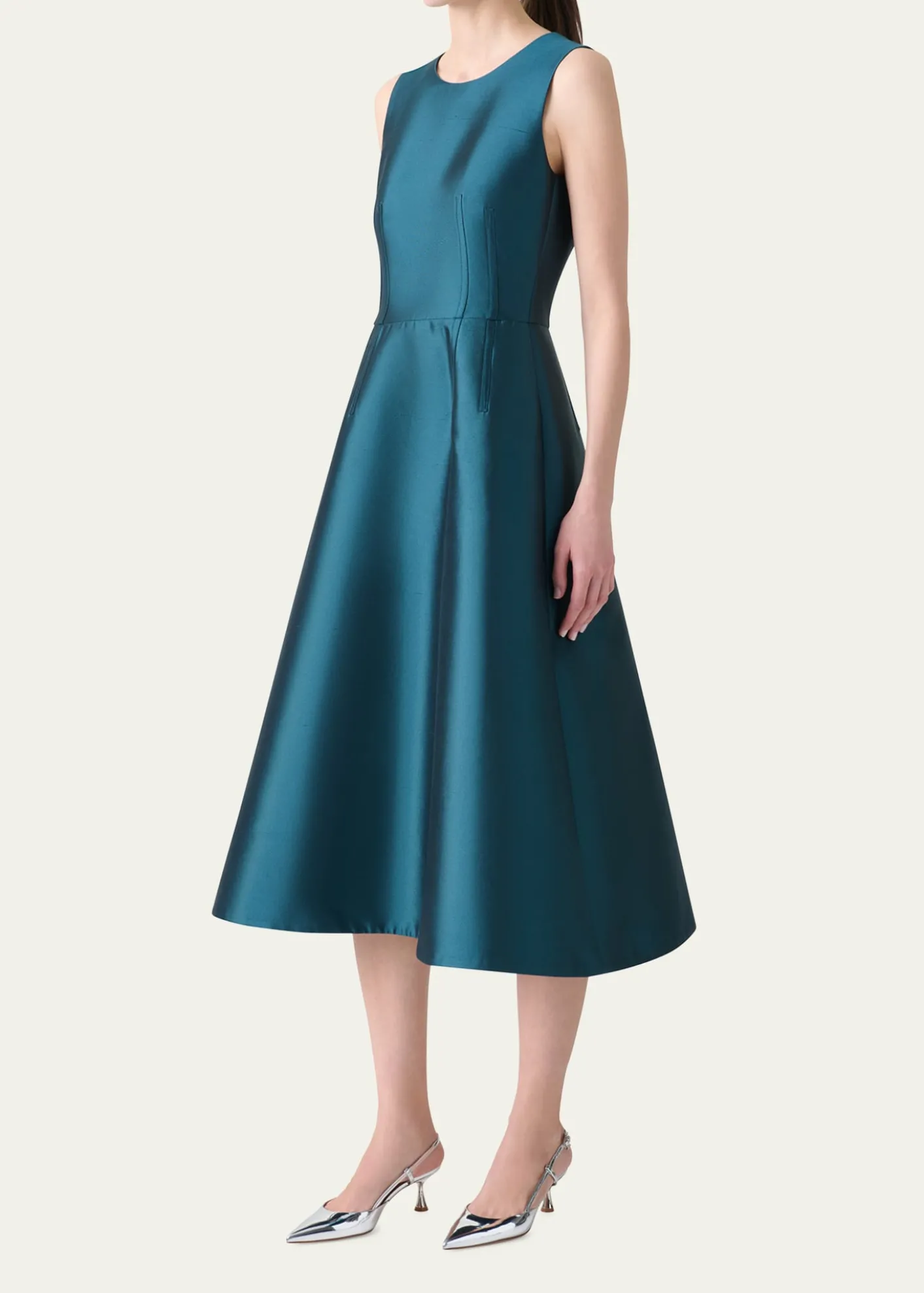 AkrisDupion Silk Sleeveless Cocktail Dress