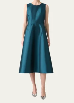 AkrisDupion Silk Sleeveless Cocktail Dress