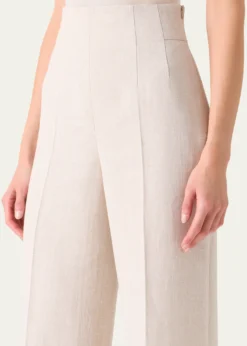 AkrisFiyuki Linen-Wool Double-Face Wide-Leg Pants