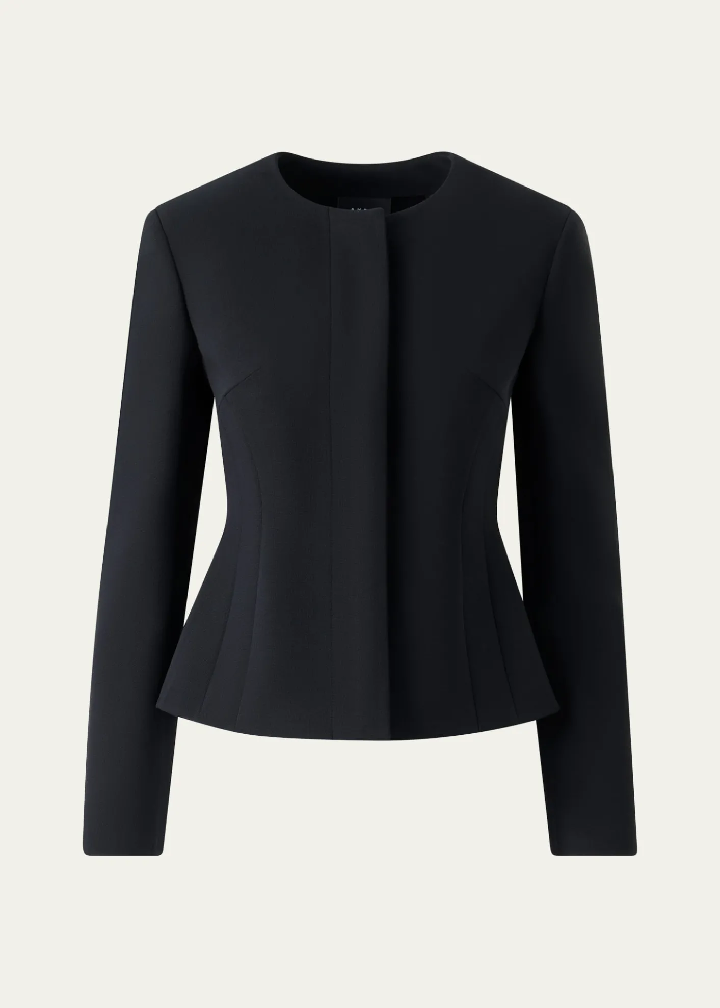 AkrisHarrison Wool Single-Breasted Collarless Jacket