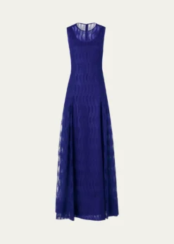 AkrisHigh Plains Embroidered Tulle Sleeveless Gown