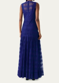 AkrisHigh Plains Embroidered Tulle Sleeveless Gown