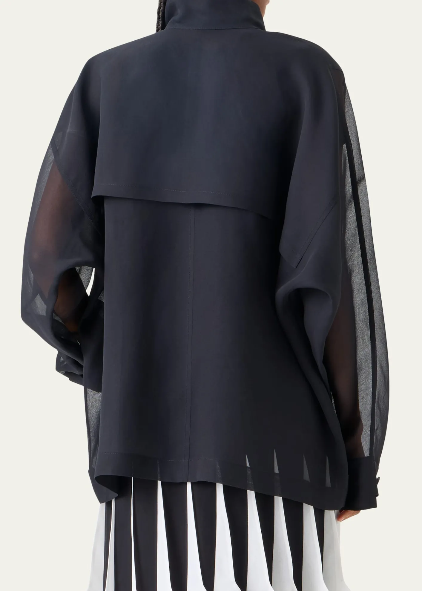 AkrisHuma Silk Georgette Oversized Parka Jacket