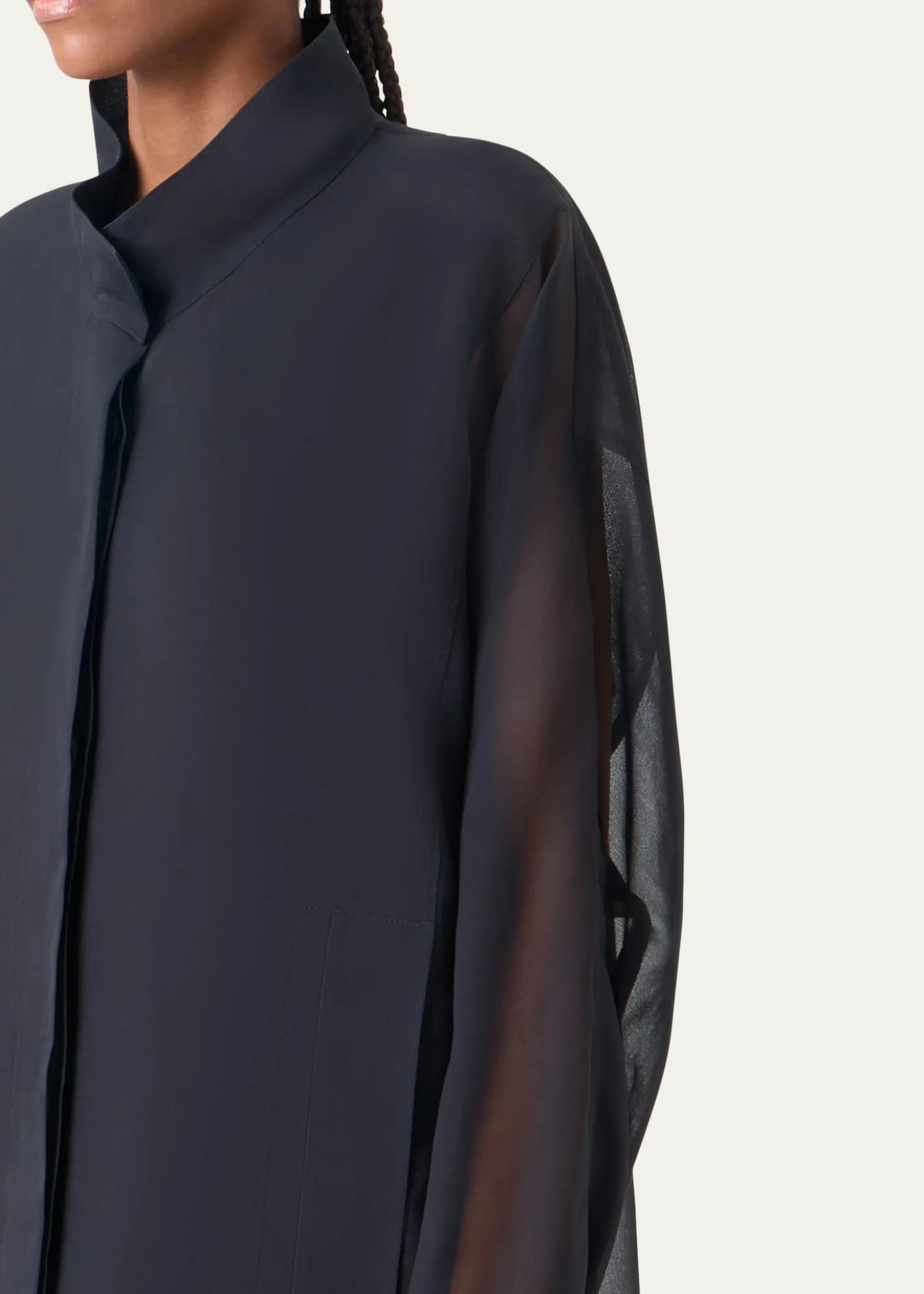 AkrisHuma Silk Georgette Oversized Parka Jacket