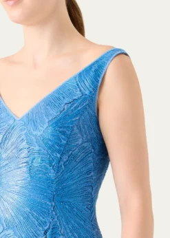 AkrisLacquered Sea Faille Sleeveless Midi Dress