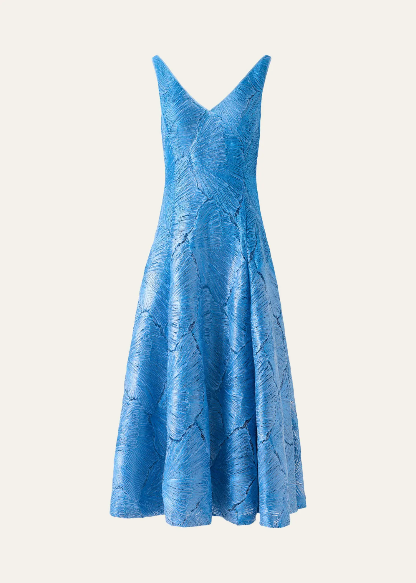 AkrisLacquered Sea Faille Sleeveless Midi Dress