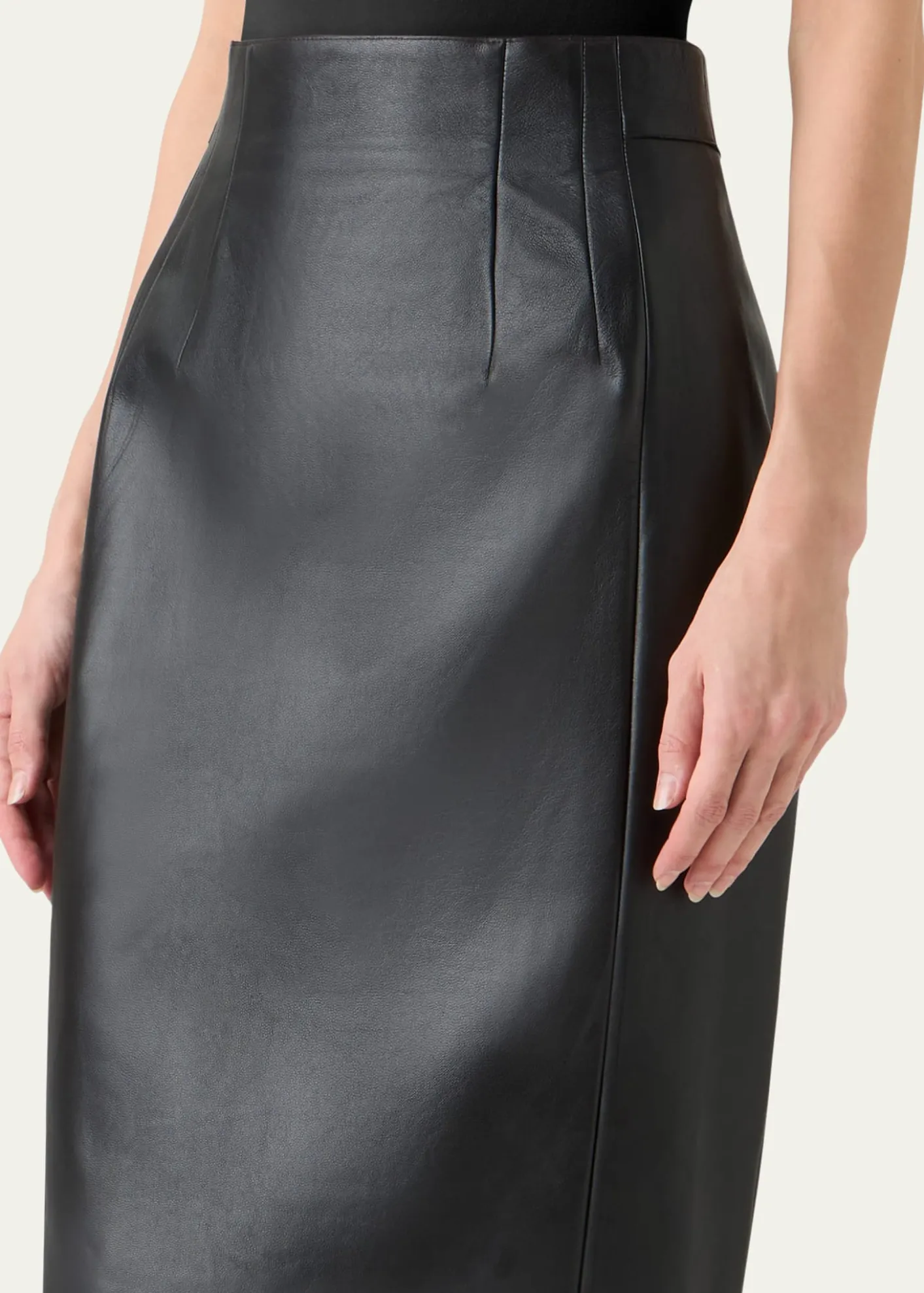 AkrisLamb Nappa Leather Pencil Skirt