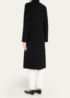 AkrisLeather Collar Cashmere Coat