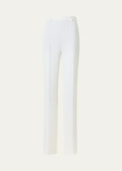 AkrisLinen-Wool Straight-Leg Trousers