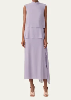 AkrisMalva Silk Georgette Layered Dress