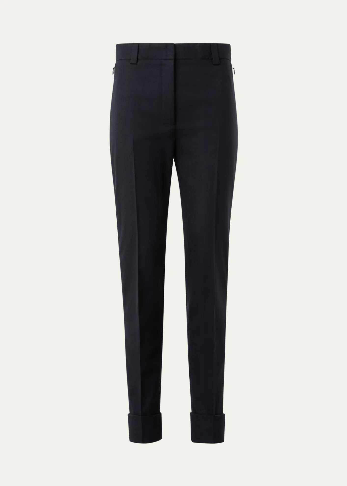 AkrisMaxima Wool Stretch Flannel Skinny-Leg Ankle Pants