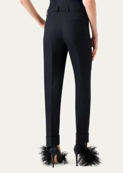 AkrisMaxima Wool Stretch Flannel Skinny-Leg Ankle Pants