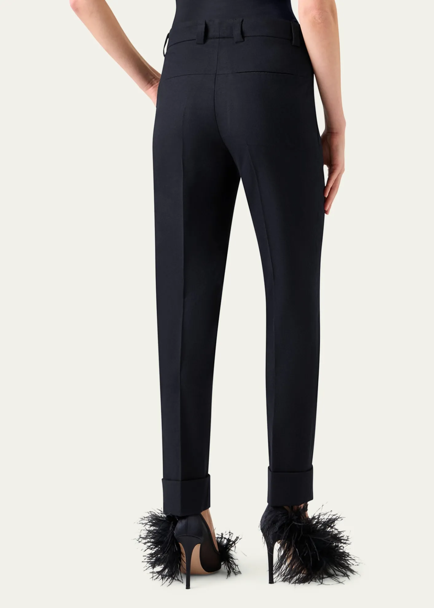 AkrisMaxima Wool Stretch Flannel Skinny-Leg Ankle Pants