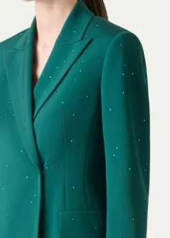 AkrisNadine Swarovski Stars Double-Breasted Silk Crepe Jacket