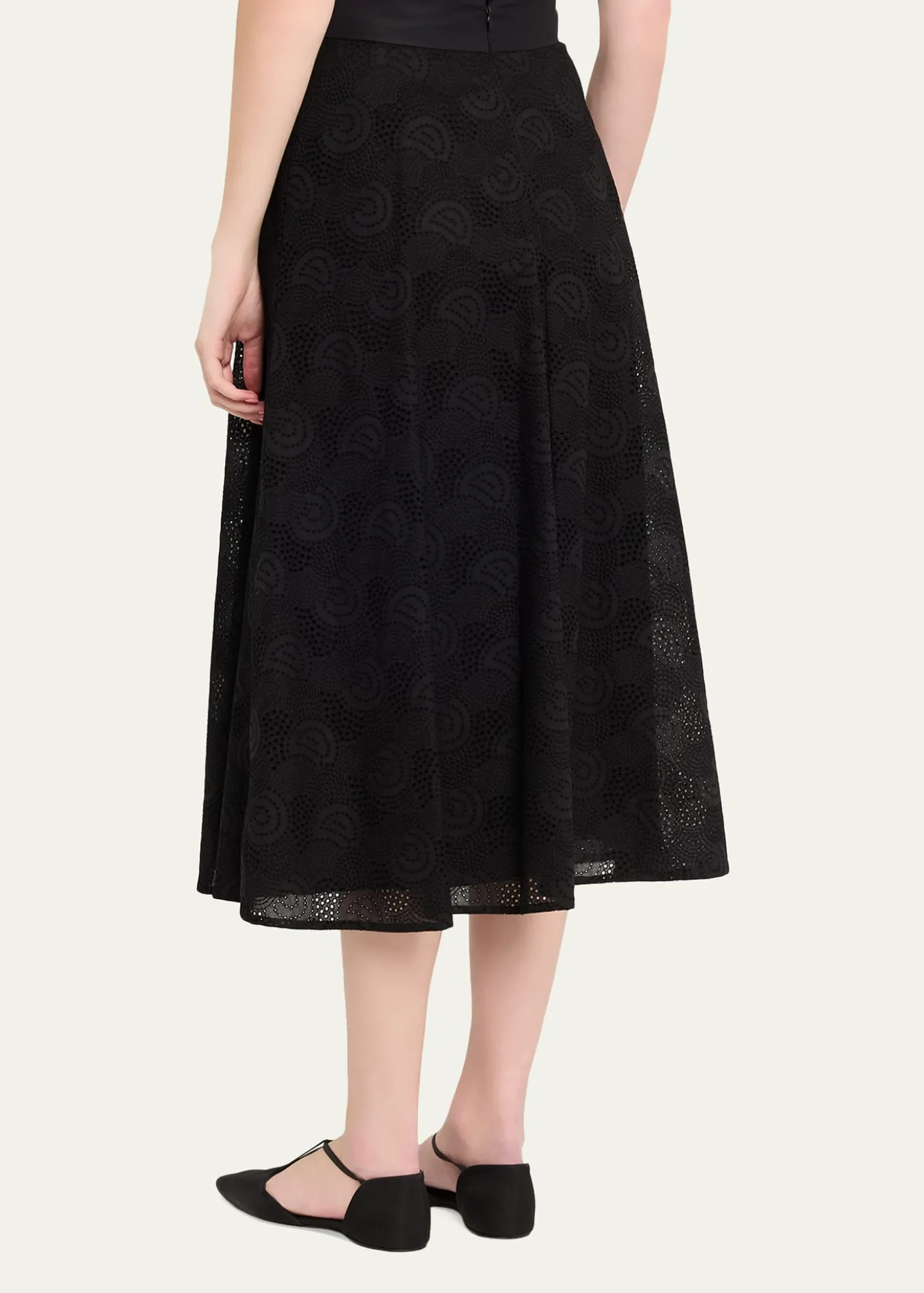 AkrisOrbit Broderie Anglaise Midi Skirt