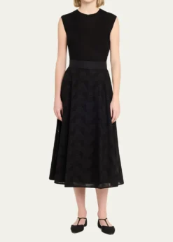 AkrisOrbit Broderie Anglaise Midi Skirt