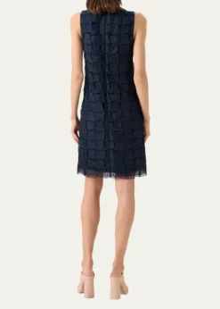 AkrisOrganza Trapezoid Embroidered Sheath Dress