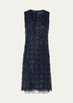AkrisOrganza Trapezoid Embroidered Sheath Dress