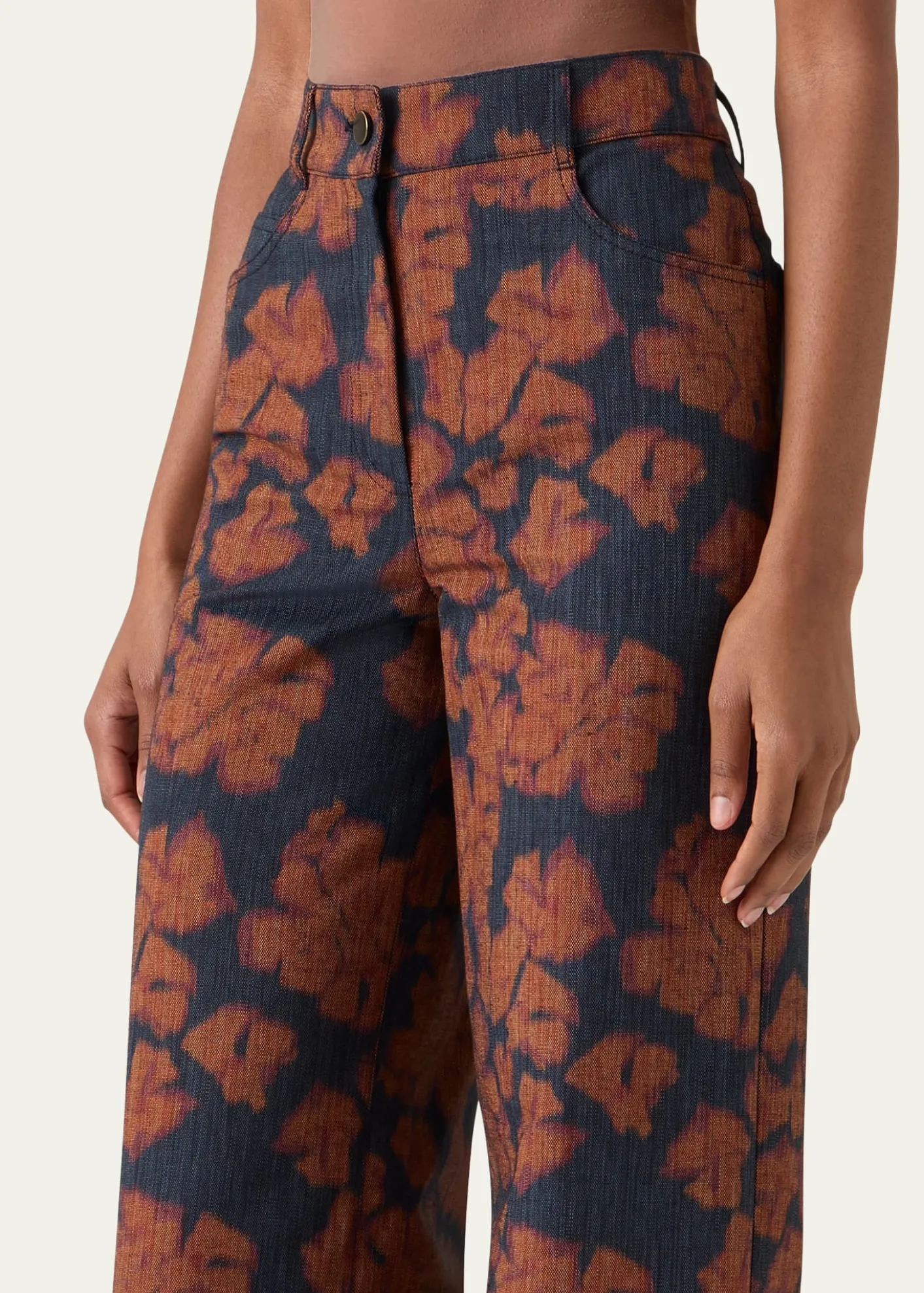 Akris puntoCooper Ikat Flower Pants in Cotton Canvas