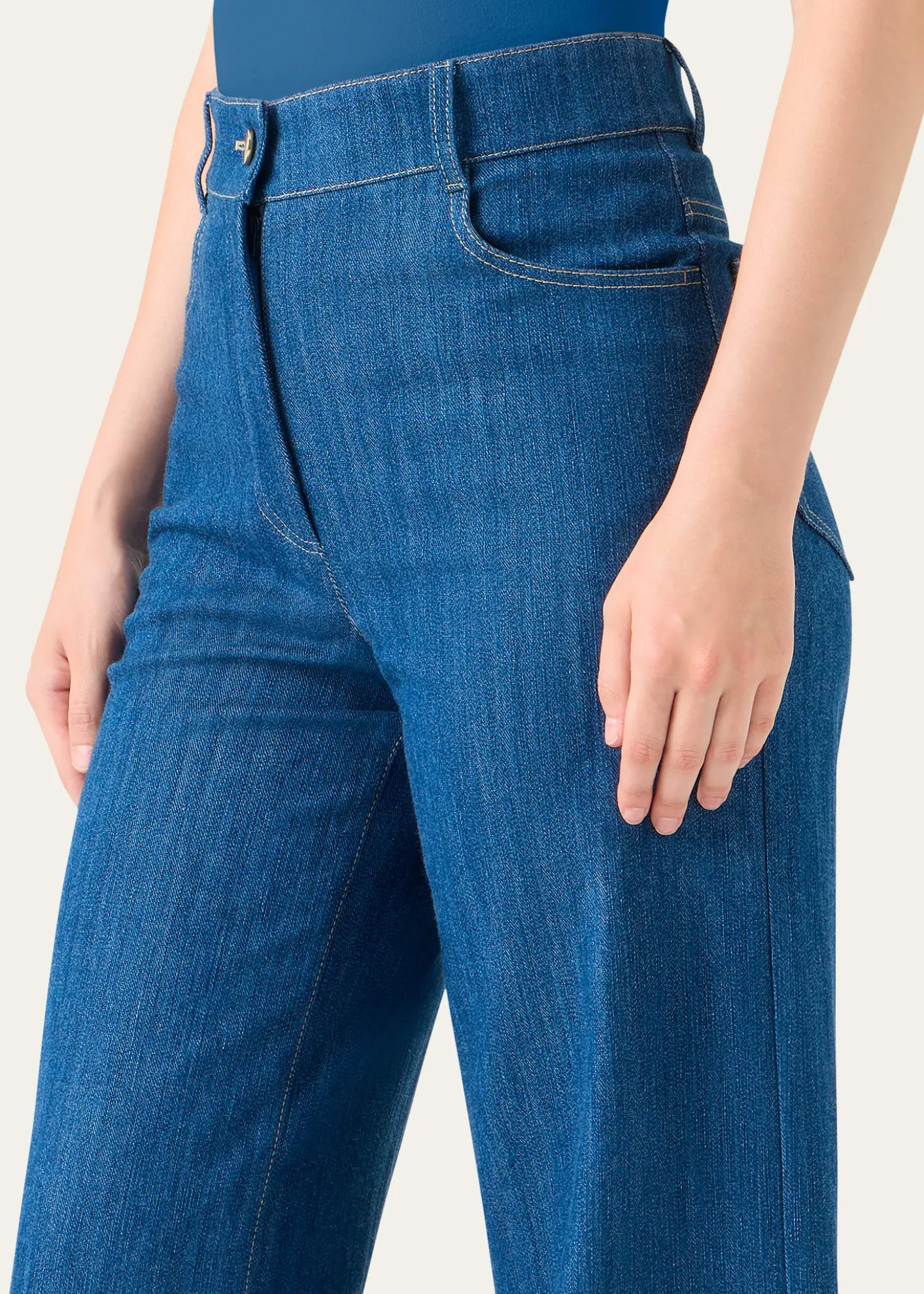 Akris puntoCooper Stretch Denim Wide-Leg Pants