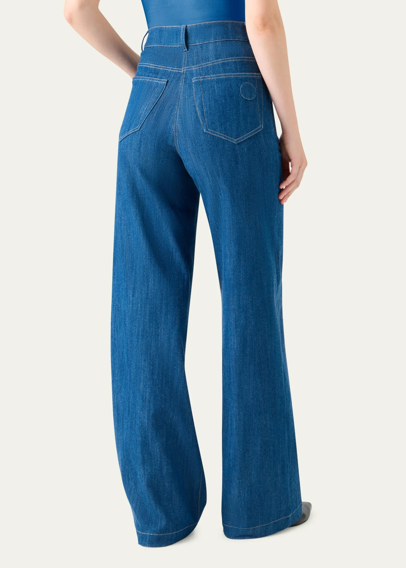 Akris puntoCooper Stretch Denim Wide-Leg Pants