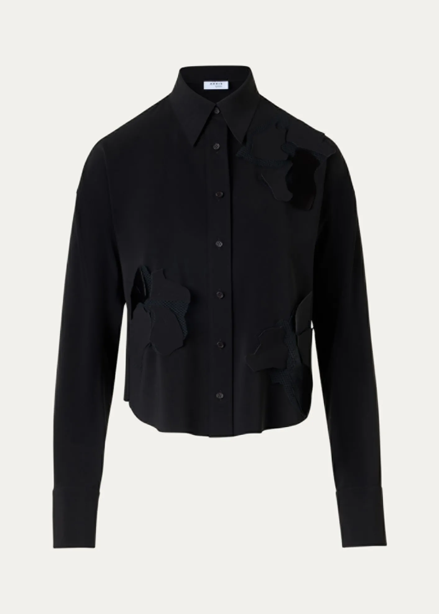Akris puntoFlower Applique Button-Down Shirt