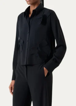 Akris puntoFlower Applique Button-Down Shirt