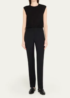 Akris puntoFrancoise Slim-Straight Pants, Black