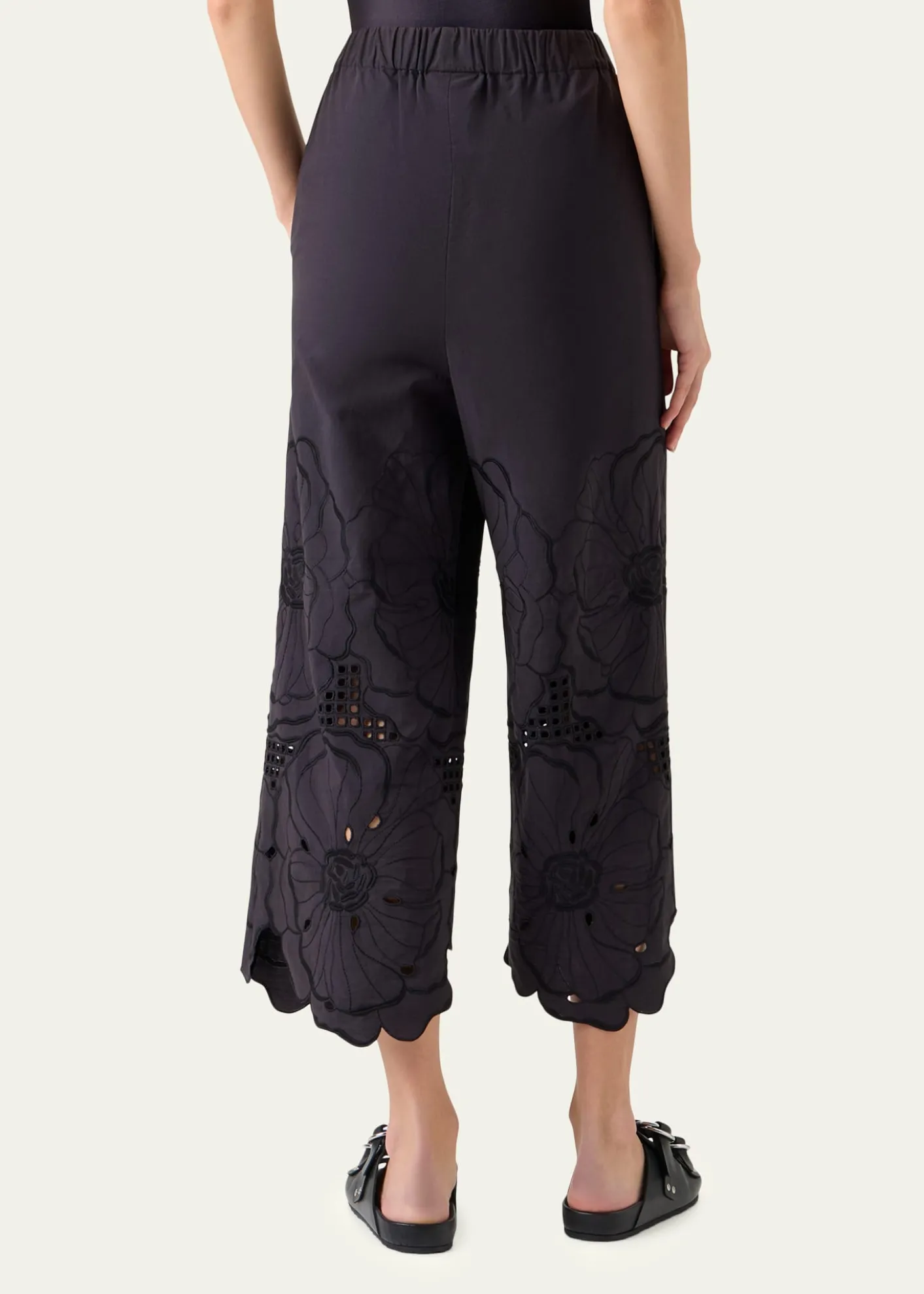 Akris puntoFrey Flower Eyelet Pants in Cotton Poplin