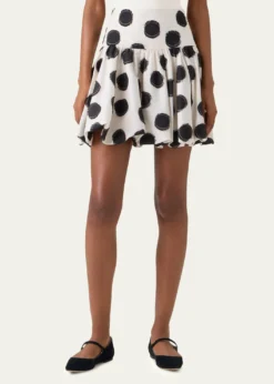 Akris puntoFringed Polka Dot Jacquard Mini Skirt