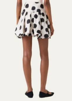 Akris puntoFringed Polka Dot Jacquard Mini Skirt