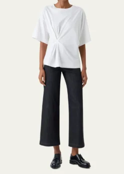 Akris puntoGathered Cotton Jersey Short-Sleeve T-Shirt