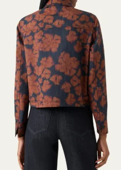 Akris puntoIkat Flower Motorbike Jacket in Cotton Canvas