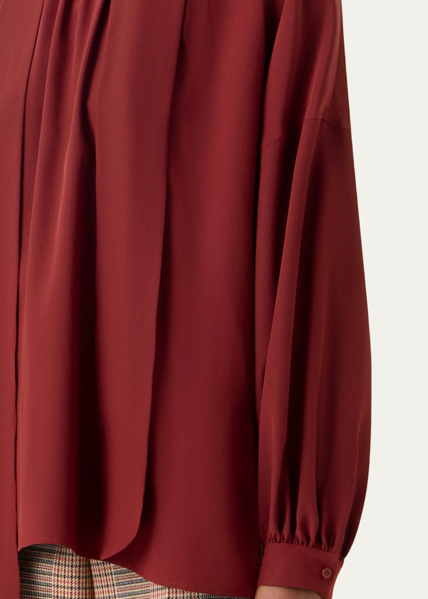 Akris puntoMock-Neck Bow Tie Silk Crepe De Chine Blouse
