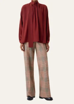 Akris puntoMock-Neck Bow Tie Silk Crepe De Chine Blouse