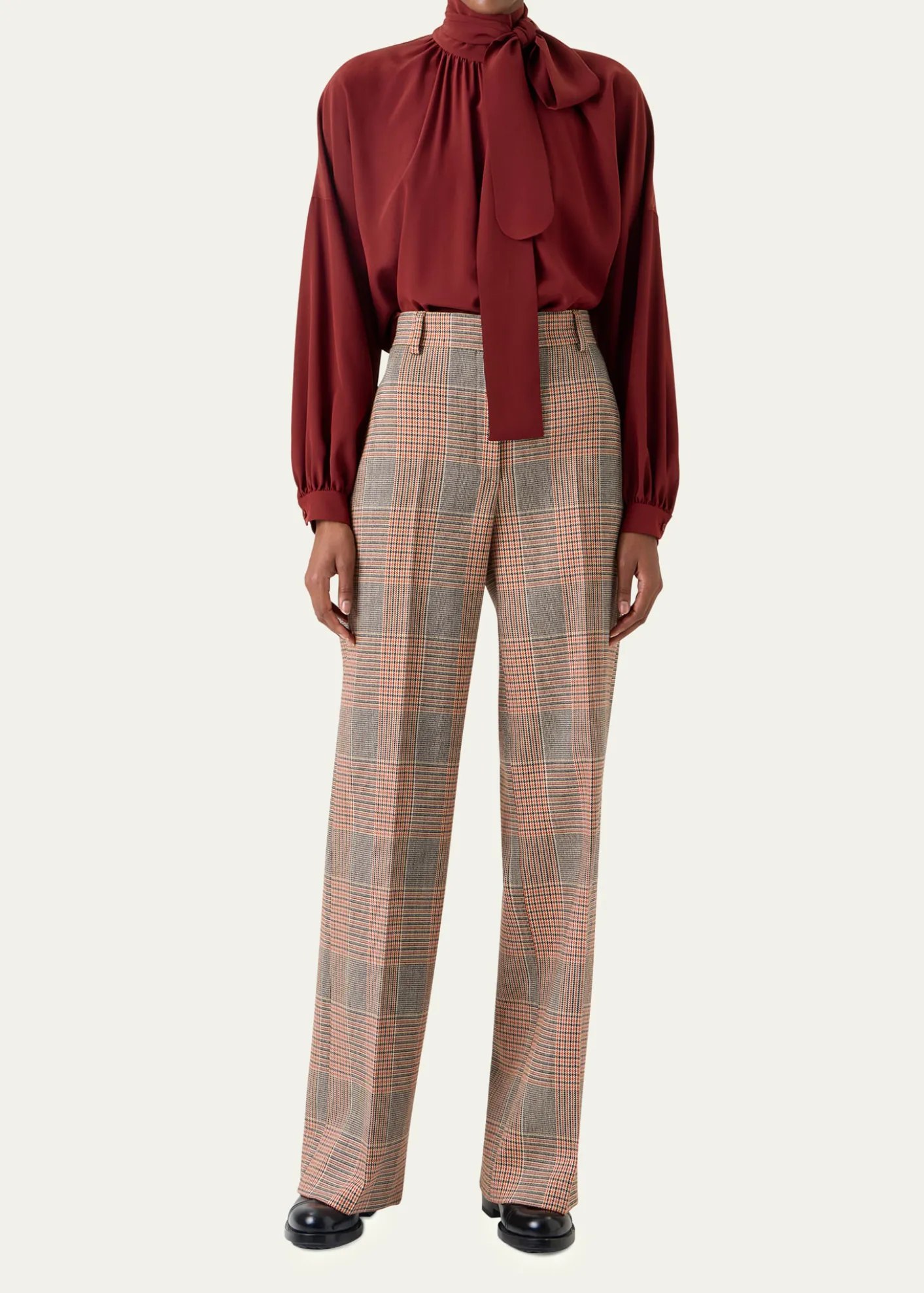 Akris puntoMock-Neck Bow Tie Silk Crepe De Chine Blouse