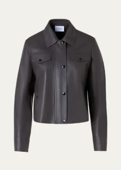 Akris puntoPerforated Leather Short Jacket