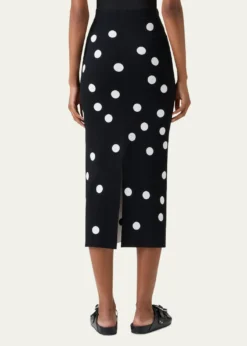 Akris puntoPolka Dot Knit Midi Tube Skirt