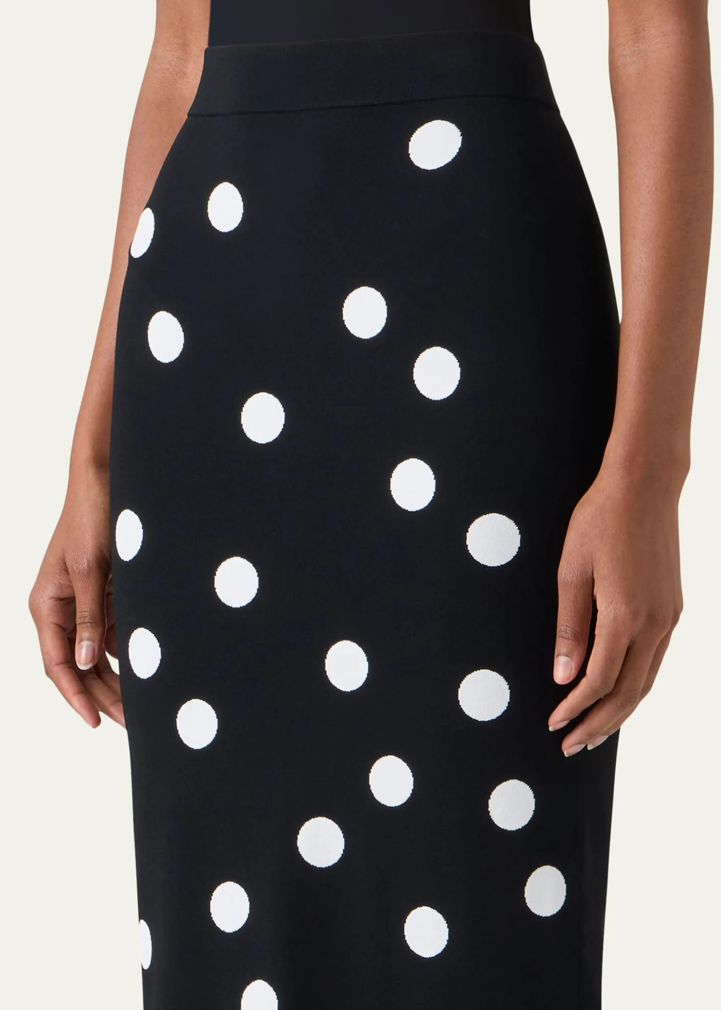 Akris puntoPolka Dot Knit Midi Tube Skirt