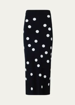 Akris puntoPolka Dot Knit Midi Tube Skirt