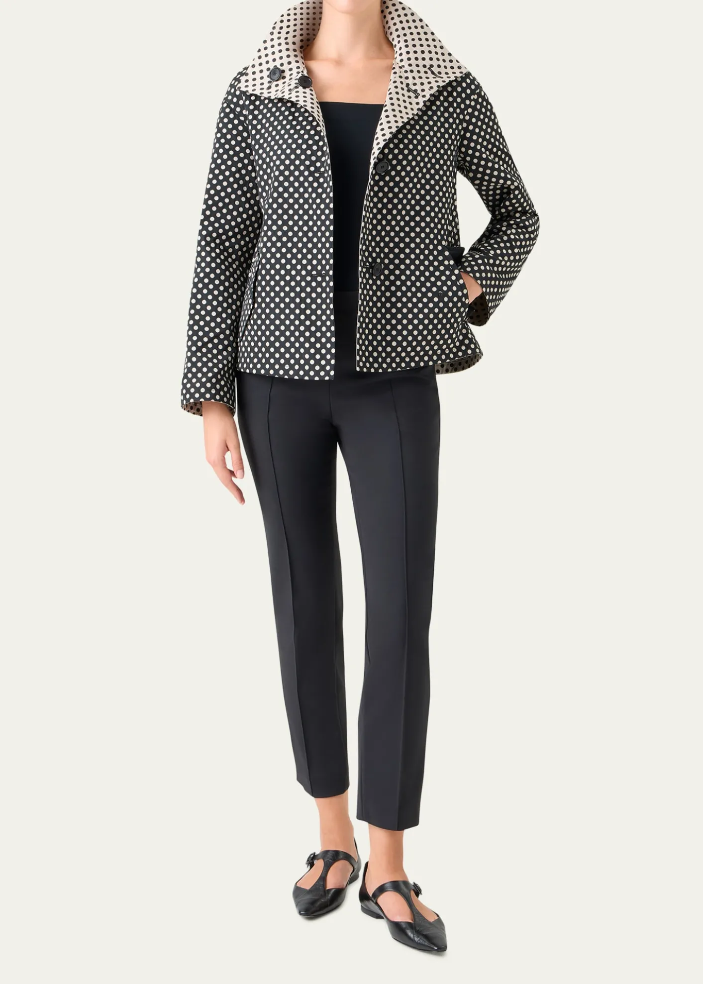 Akris puntoPolka-Dot Single-Breasted Jacket