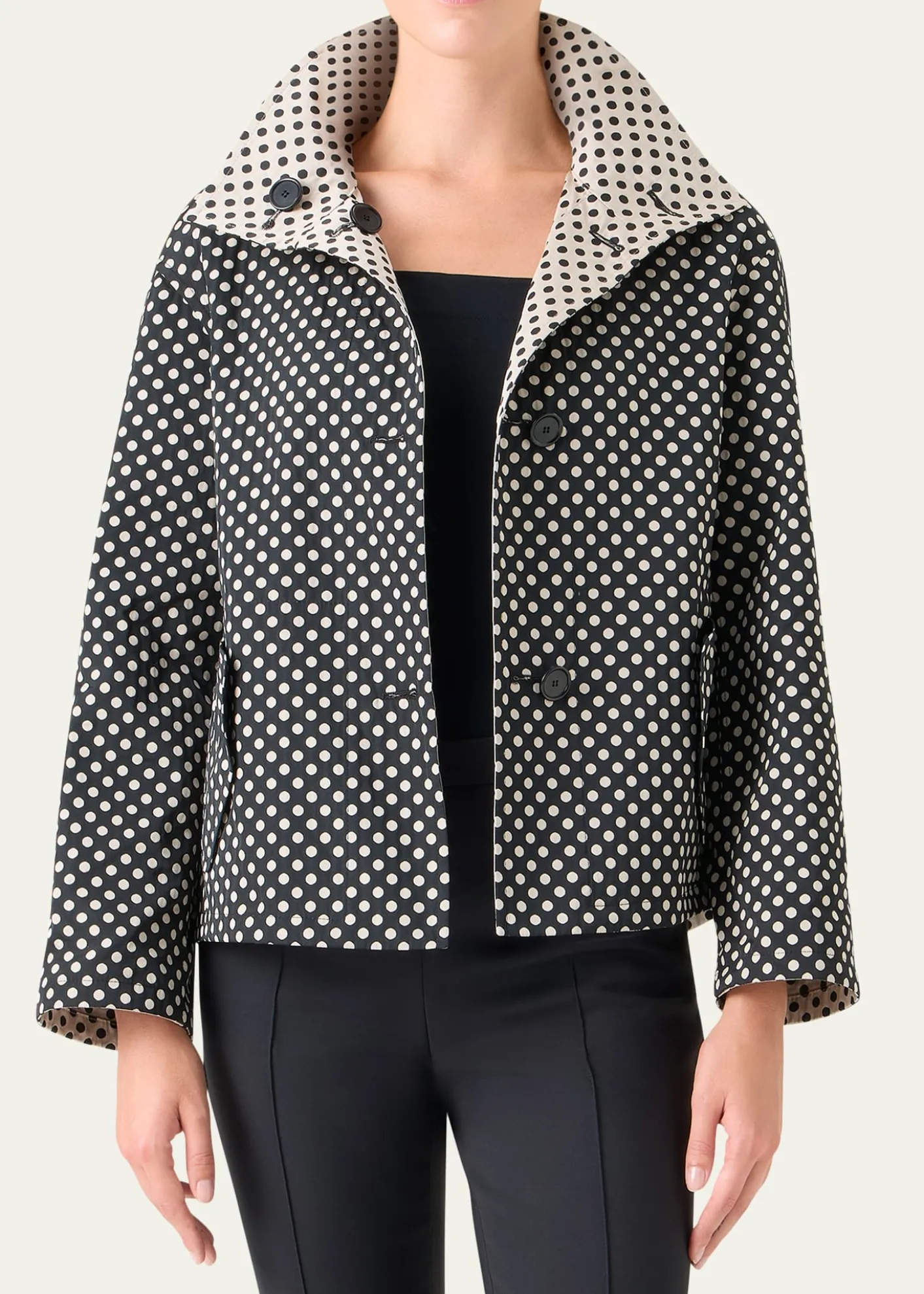 Akris puntoPolka-Dot Single-Breasted Jacket