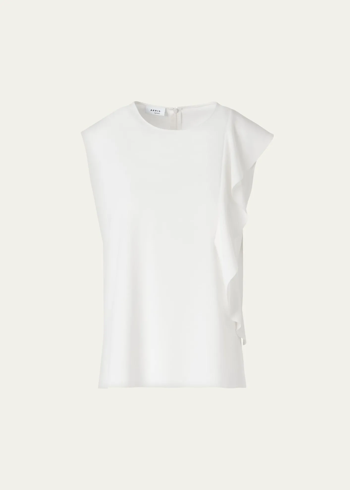 Akris puntoRuffle Lasercut Crepe Sleeveless Blouse